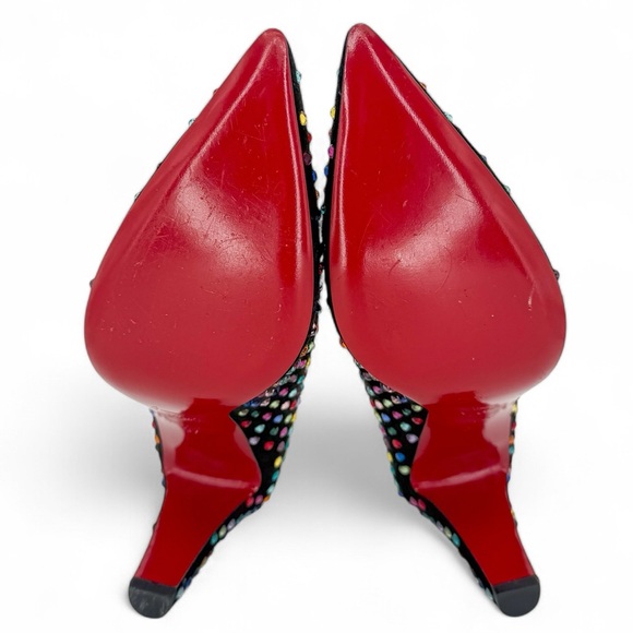 Rare CHRISTIAN LOUBOUTIN Veryvee Black Bedazzled Red Sole Mules Size 37 - Picture 12 of 17